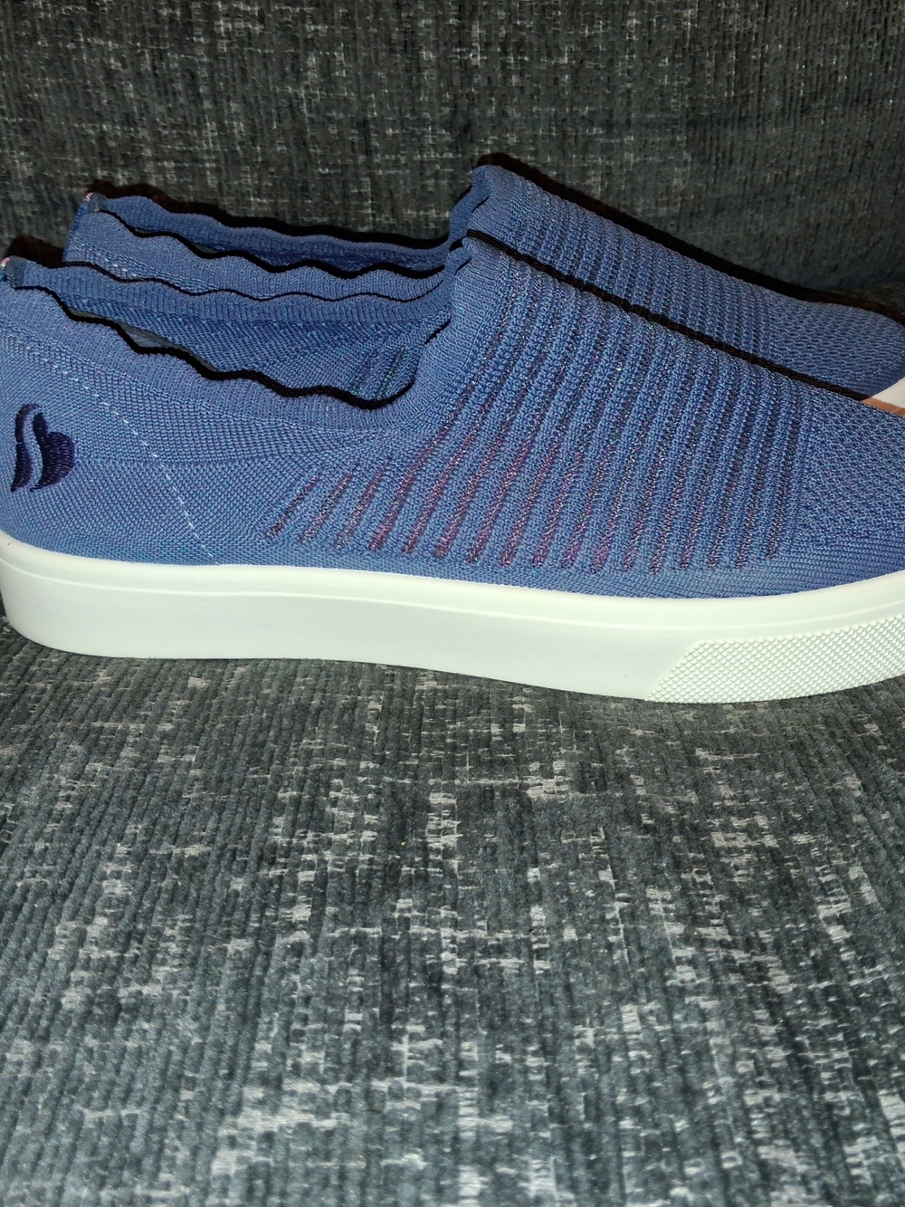 Skechers Women's Slip-On Knit Loafers in Blue with White Sole
